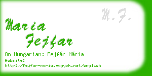 maria fejfar business card